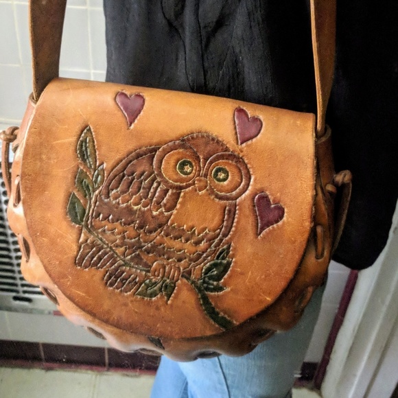 Handbags - SALE🌺 Vintage Hippie Boho Leather Hand Tooled Bag